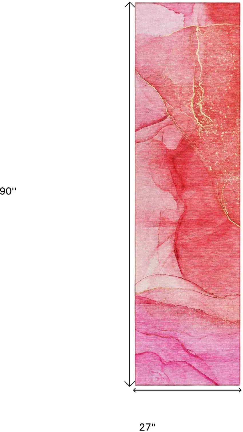 Pink Abstract Washable Non Skid Indoor Outdoor Runner Rug Photo 8