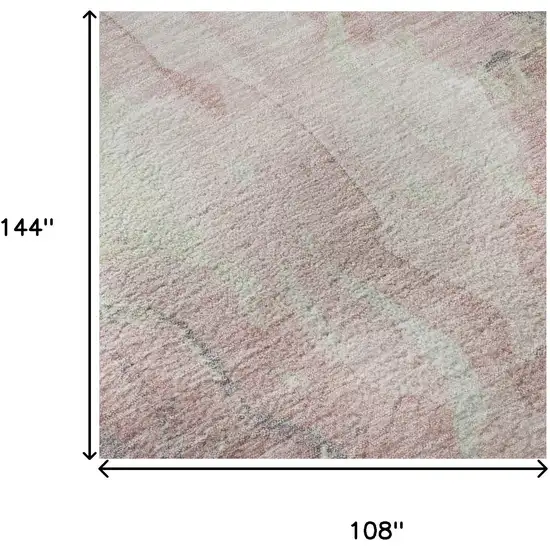 Pink And Beige Abstract Washable Area Rug With UV Protection Photo 8