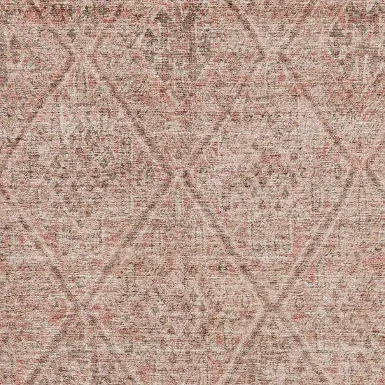 Pink And Beige Moroccan Washable Area Rug With UV Protection Photo 4