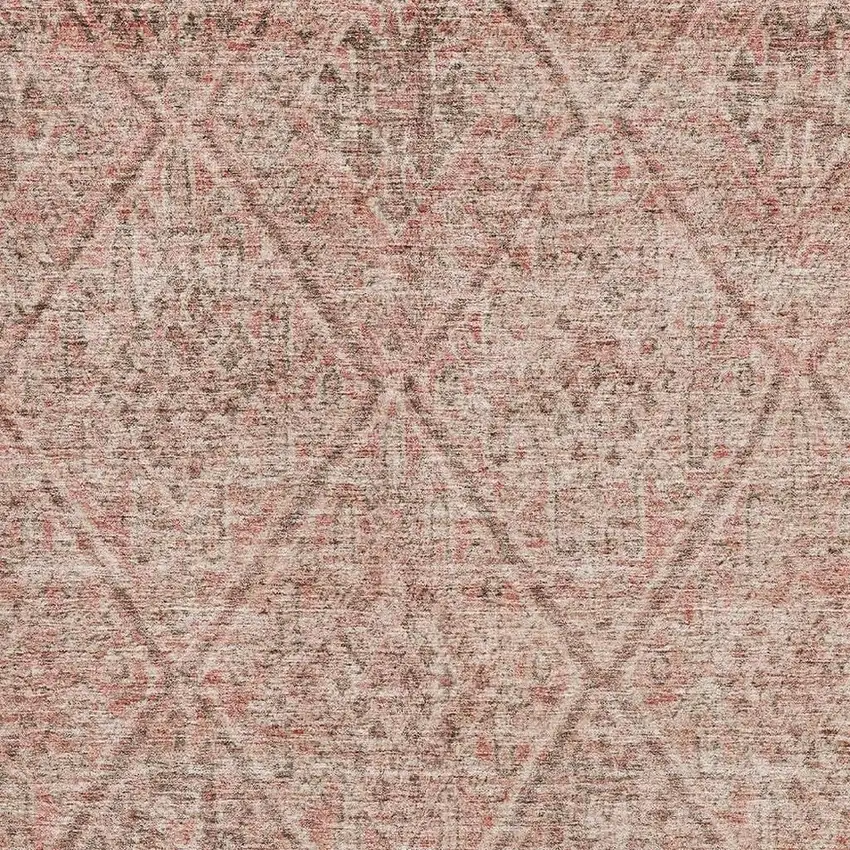 Pink And Beige Moroccan Washable Area Rug With UV Protection Photo 4