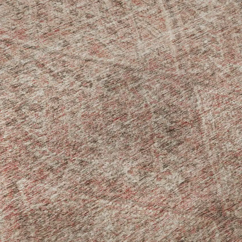 Pink And Beige Moroccan Washable Area Rug With UV Protection Photo 7