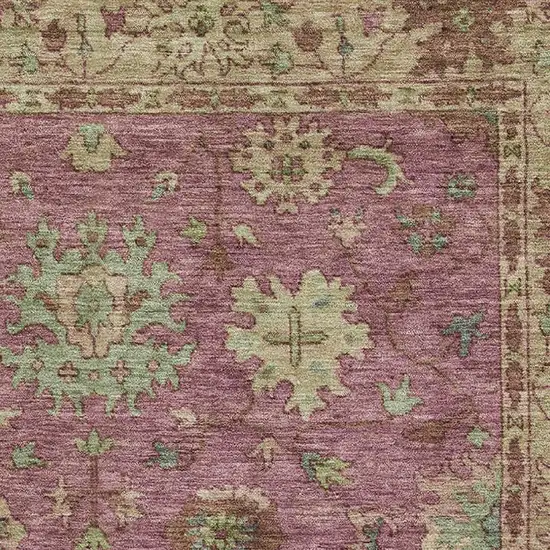 Pink And Beige Oriental Washable Area Rug With UV Protection Photo 3