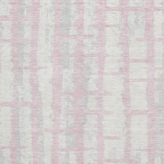 Pink And Beige Striped Washable Area Rug With UV Protection Photo 3