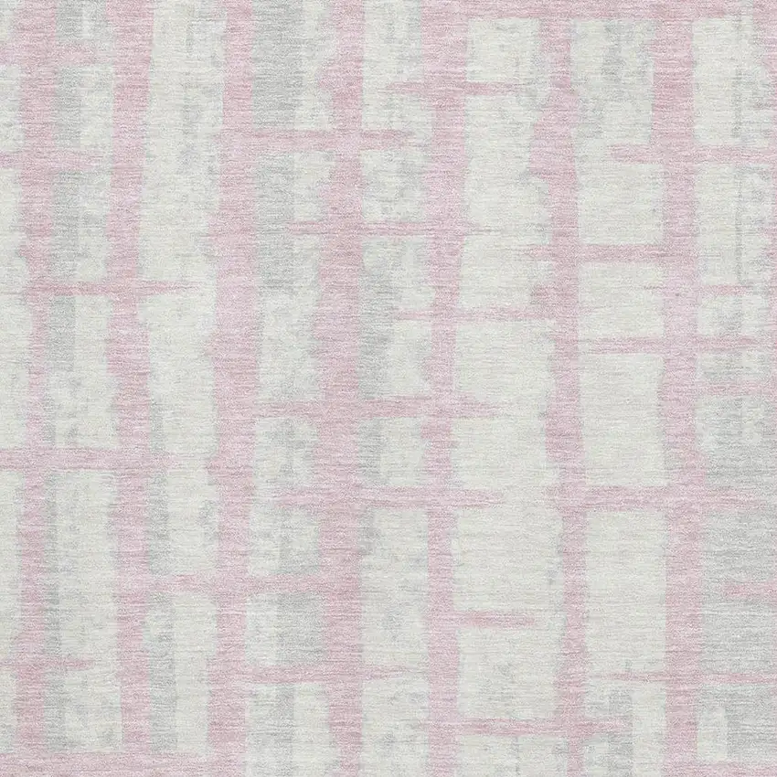 Pink And Beige Striped Washable Area Rug With UV Protection Photo 3