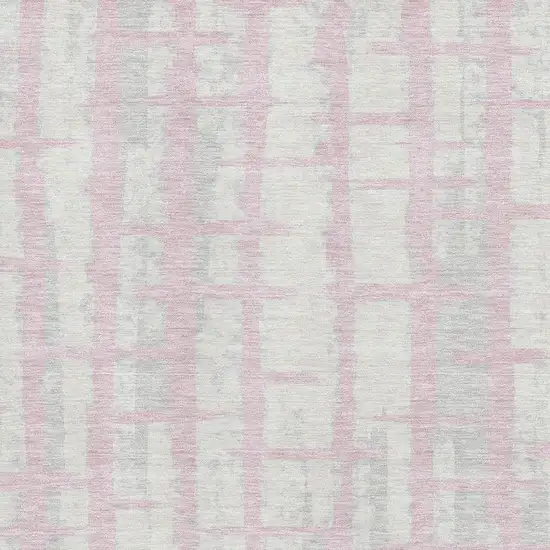 Pink And Beige Striped Washable Area Rug With UV Protection Photo 3