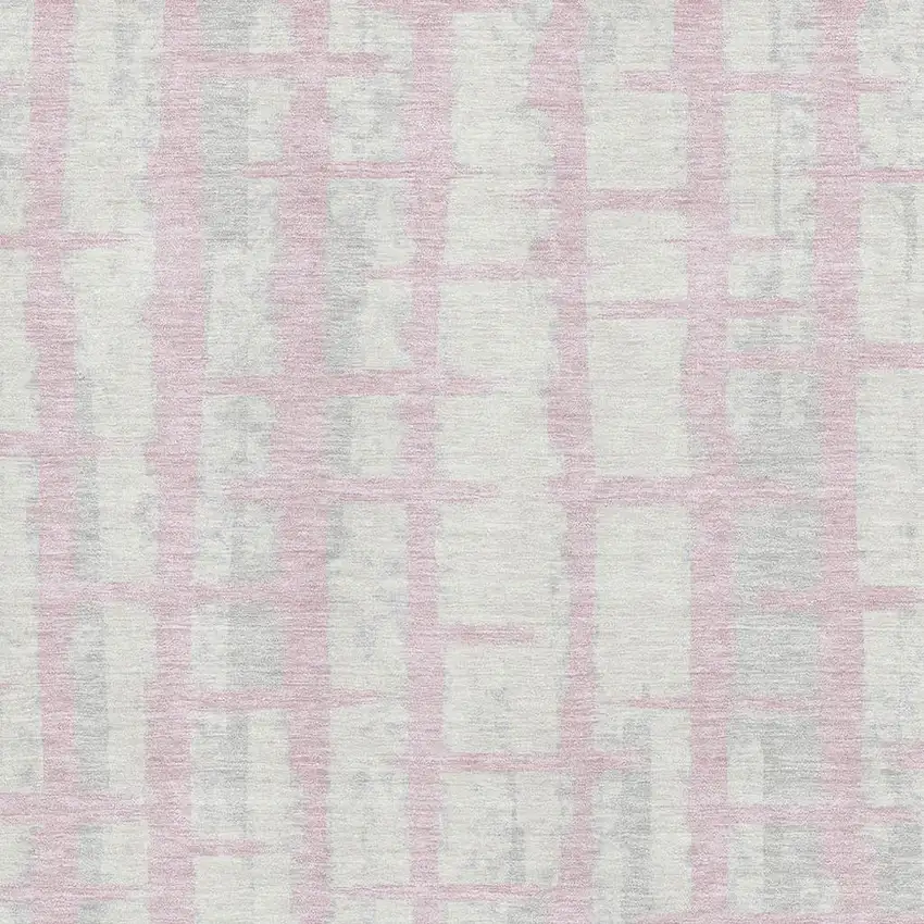 Pink And Beige Striped Washable Area Rug With UV Protection Photo 3