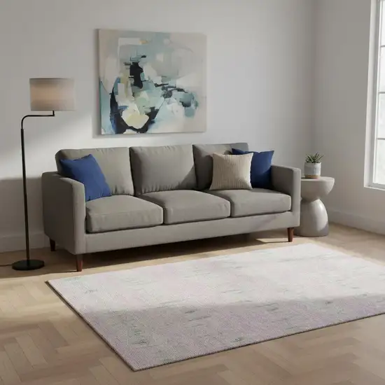 Pink And Beige Striped Washable Area Rug With UV Protection Photo 2