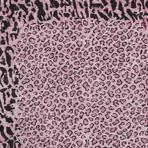 Photo of Pink And Black Animal Print Washable Area Rug With UV Protection