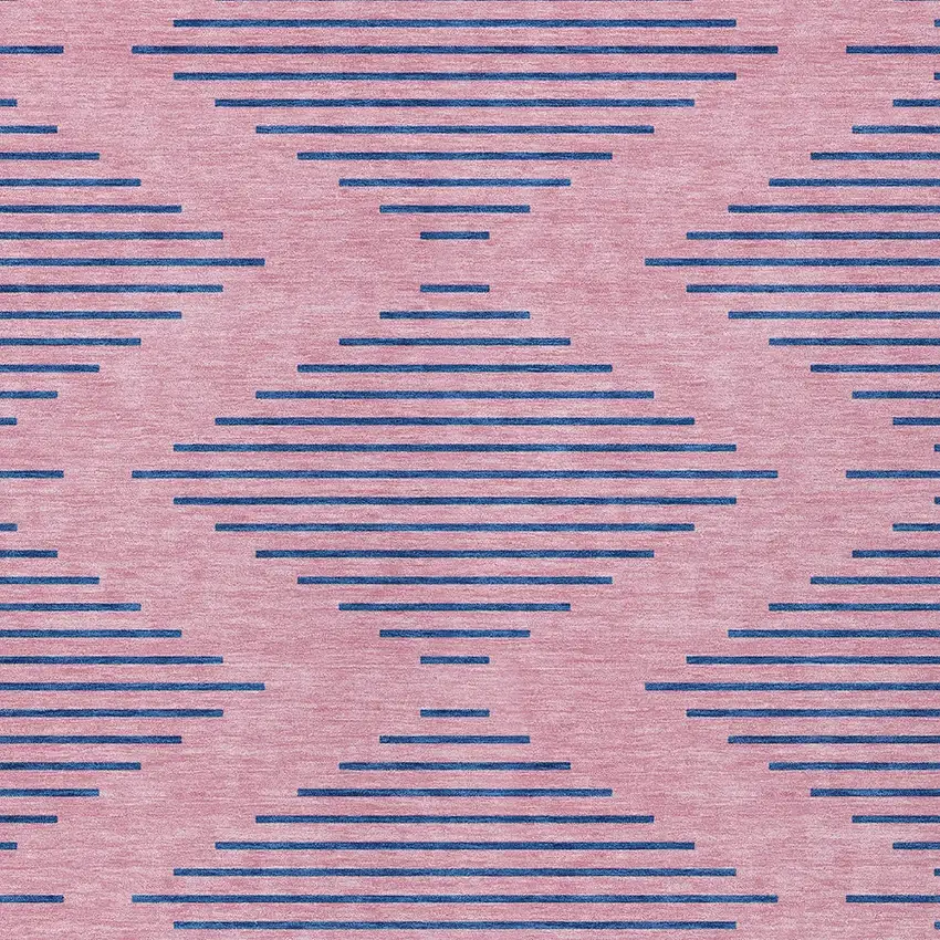 Pink And Blue Geometric Washable Indoor Outdoor Area Rug Photo 6