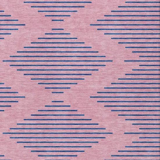 Pink And Blue Geometric Washable Indoor Outdoor Area Rug Photo 4