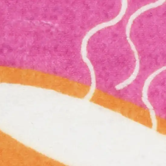 Pink And Blue Ice Cream and Donut Youthful Washable Area Rug Photo 3