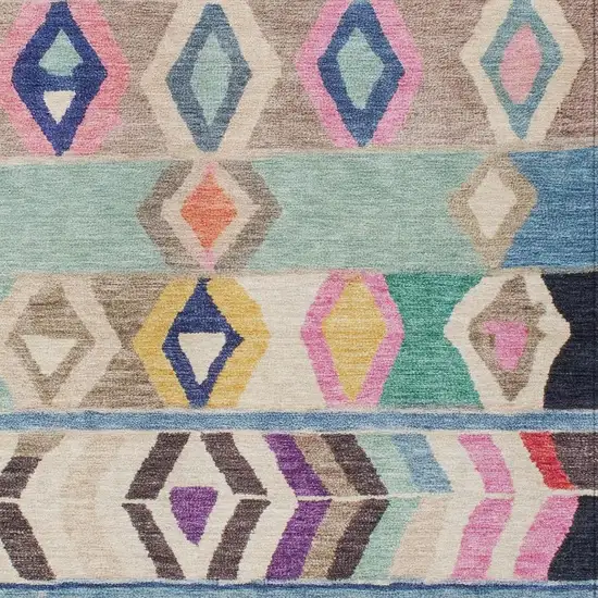 Pink And Blue Tribal Washable Indoor Outdoor Area Rug Photo 3