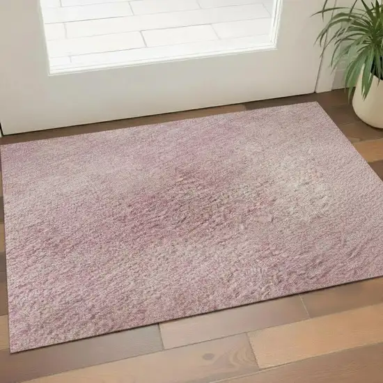 Pink And Blush Abstract Washable Area Rug With UV Protection Photo 2