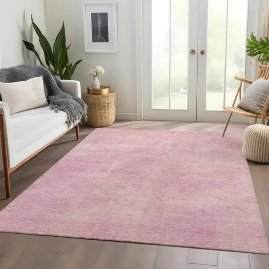 Pink And Blush Abstract Washable Area Rug With UV Protection Photo 3