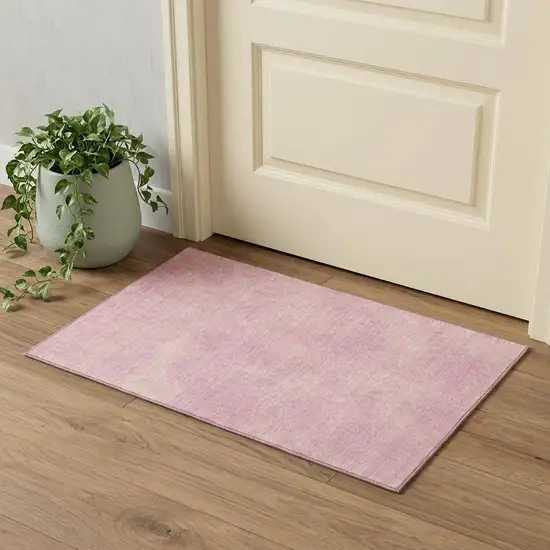 Pink And Blush Abstract Washable Area Rug With UV Protection Photo 1