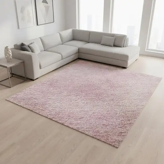 Pink And Blush Abstract Washable Area Rug With UV Protection Photo 2