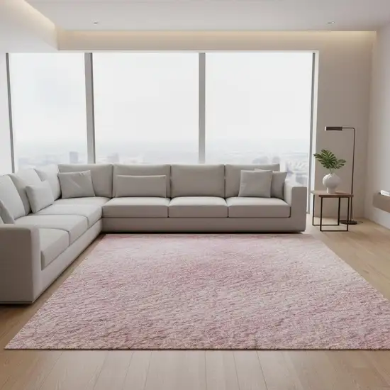 Pink And Blush Abstract Washable Area Rug With UV Protection Photo 2