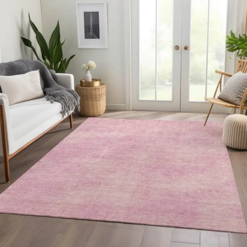 Pink And Blush Abstract Washable Area Rug With UV Protection Photo 5