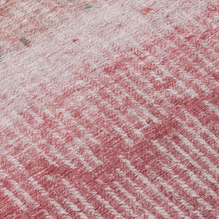 Pink And Blush Abstract Washable Indoor Outdoor Area Rug Photo 4