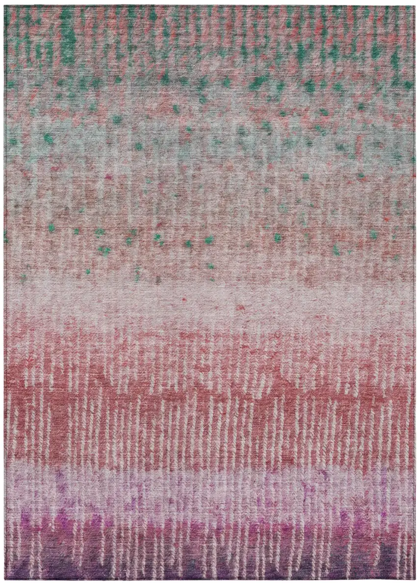 Pink And Blush Abstract Washable Indoor Outdoor Area Rug Photo 2