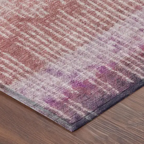Pink And Blush Abstract Washable Indoor Outdoor Area Rug Photo 3