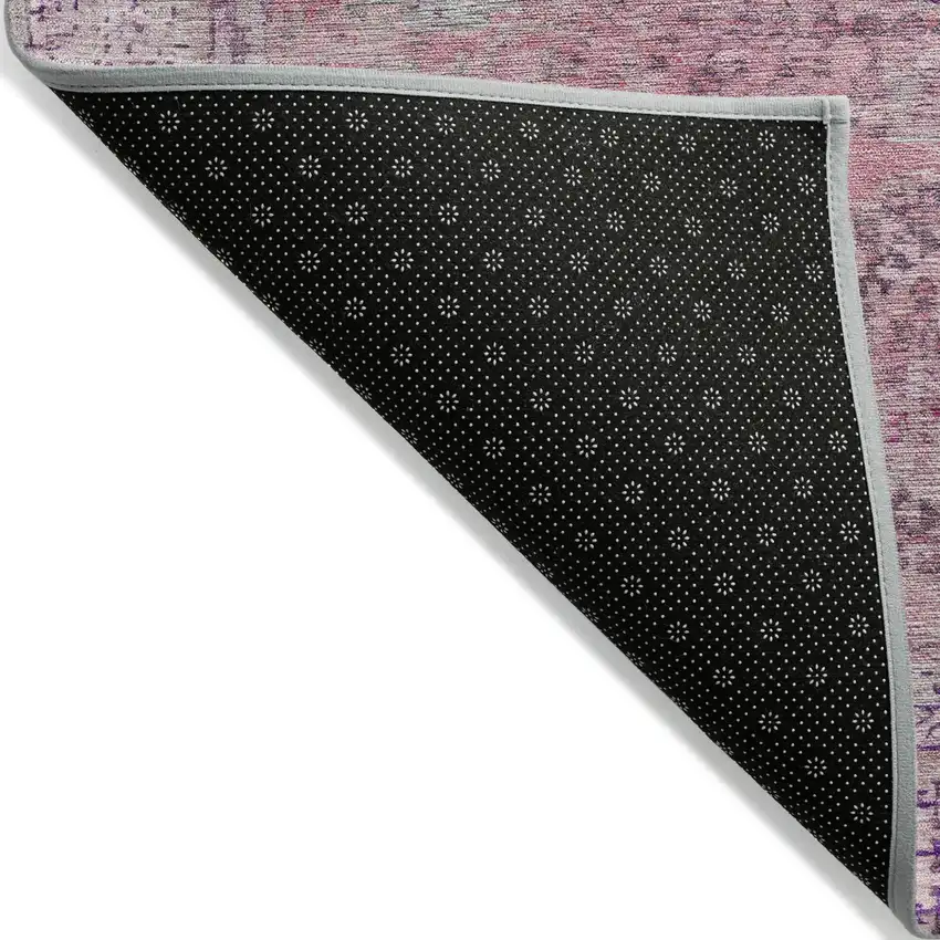 Pink And Blush Floral Medallion Washable Indoor Outdoor Area Rug Photo 8