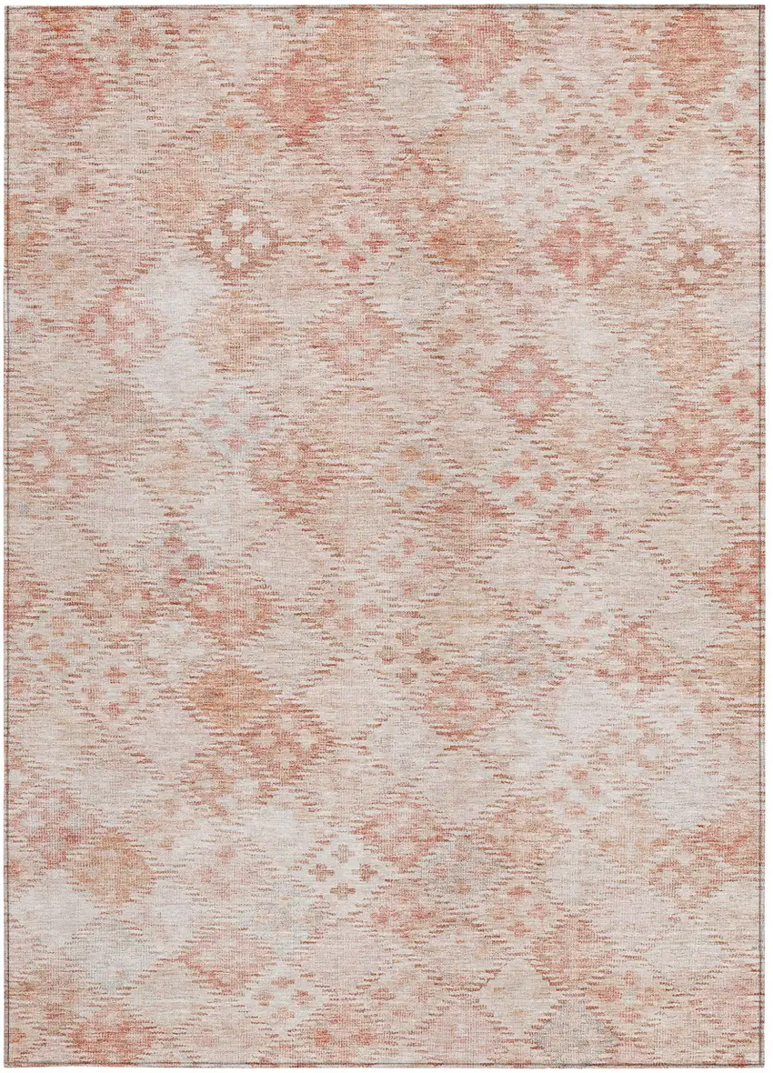 Pink And Blush Geometric Washable Indoor Outdoor Area Rug Photo 6
