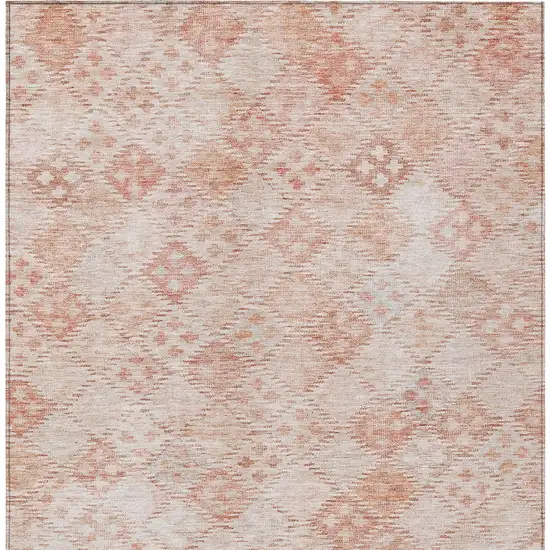 Pink And Blush Geometric Washable Indoor Outdoor Area Rug Photo 6