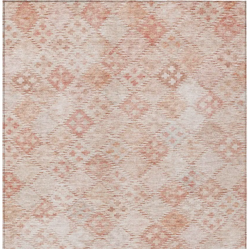 Pink And Blush Geometric Washable Indoor Outdoor Area Rug Photo 6