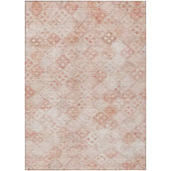 Pink And Blush Geometric Washable Indoor Outdoor Area Rug Photo 2