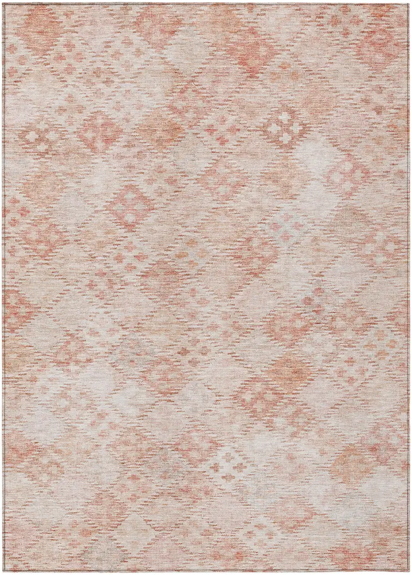 Pink And Blush Geometric Washable Indoor Outdoor Area Rug Photo 2