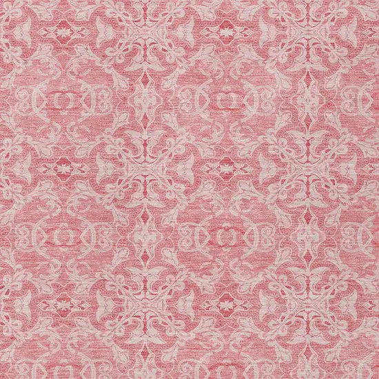 Pink And Blush Medallion Washable Indoor Outdoor Area Rug Photo 4