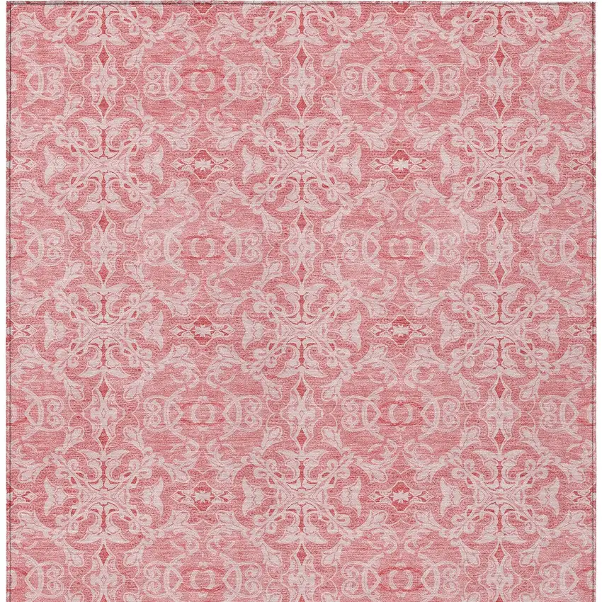 Pink And Blush Medallion Washable Indoor Outdoor Area Rug Photo 6