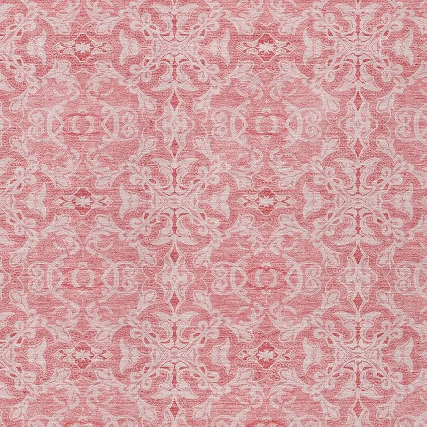 Pink And Blush Medallion Washable Indoor Outdoor Area Rug Photo 5