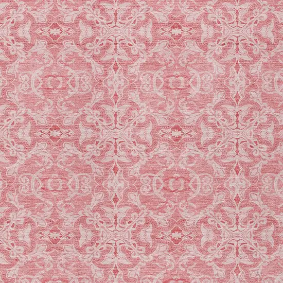Pink And Blush Medallion Washable Indoor Outdoor Area Rug Photo 5