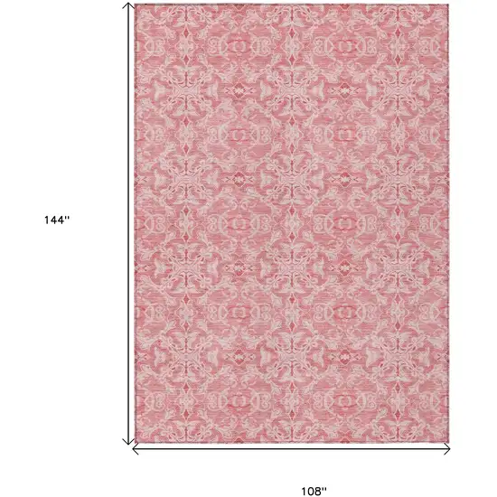Pink And Blush Medallion Washable Indoor Outdoor Area Rug Photo 3