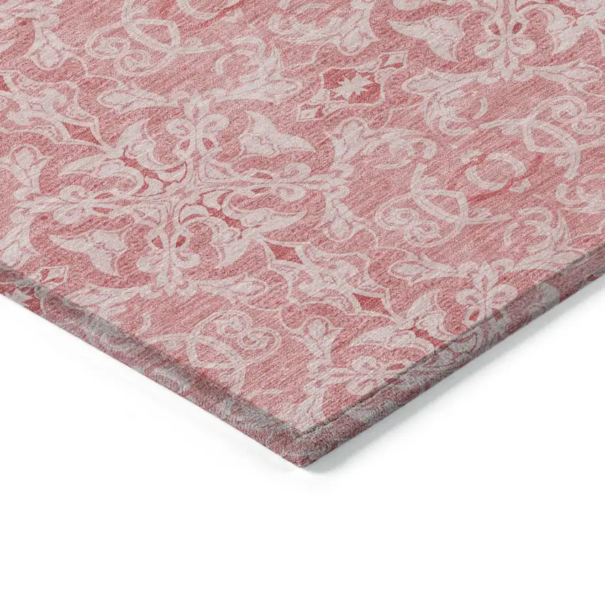 Pink And Blush Medallion Washable Indoor Outdoor Area Rug Photo 4