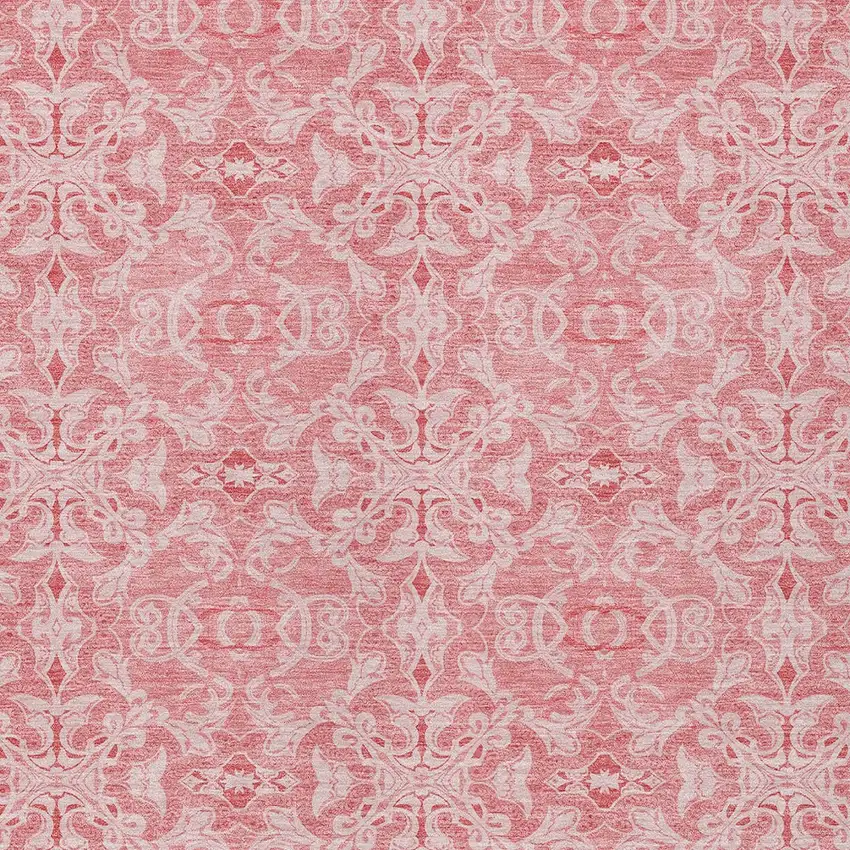 Pink And Blush Medallion Washable Indoor Outdoor Area Rug Photo 5