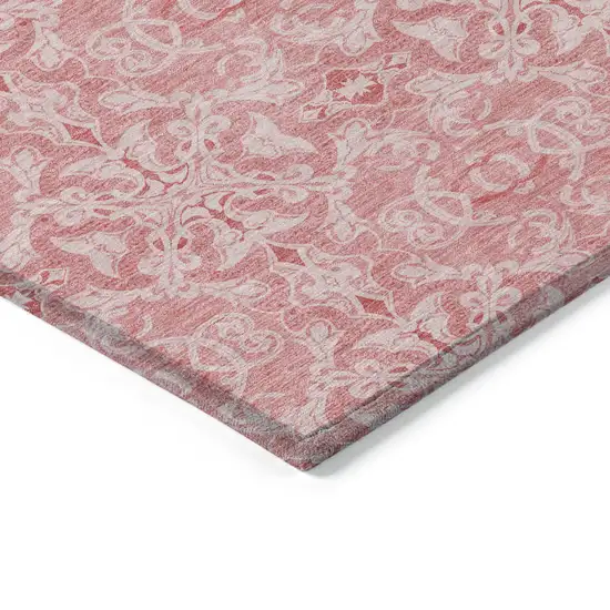 Pink And Blush Medallion Washable Indoor Outdoor Area Rug Photo 4