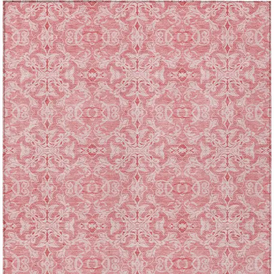 Pink And Blush Medallion Washable Indoor Outdoor Area Rug Photo 6