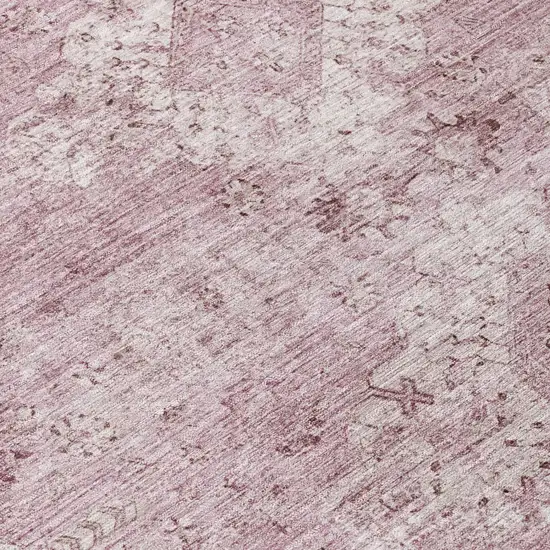 Pink And Blush Oriental Washable Indoor Outdoor Area Rug Photo 4