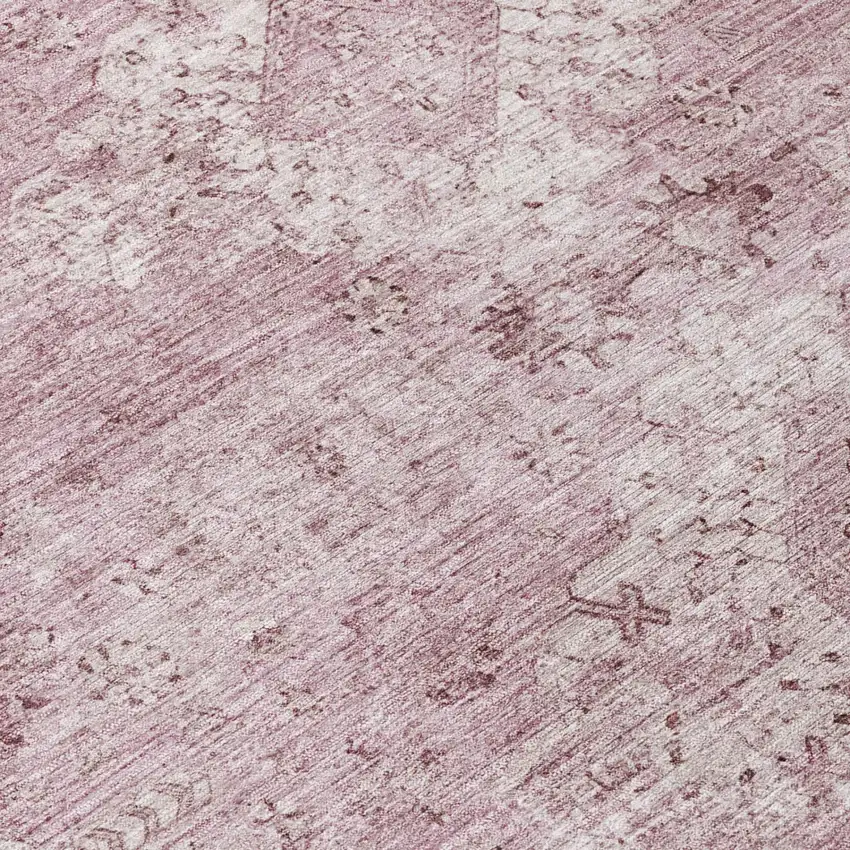 Pink And Blush Oriental Washable Indoor Outdoor Area Rug Photo 4