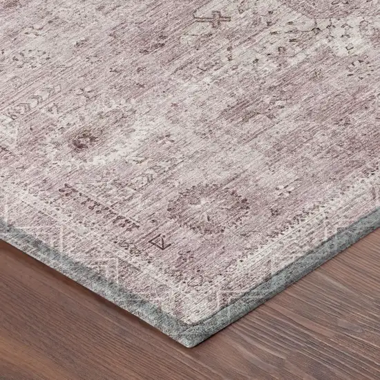 Pink And Blush Oriental Washable Indoor Outdoor Area Rug Photo 3