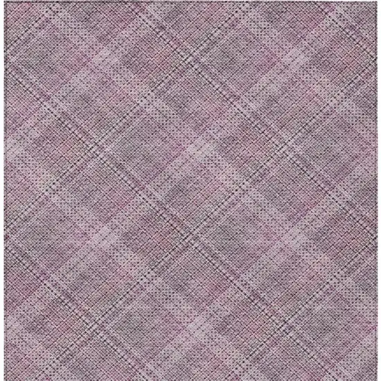 Pink And Blush Plaid Washable Indoor Outdoor Area Rug Photo 4