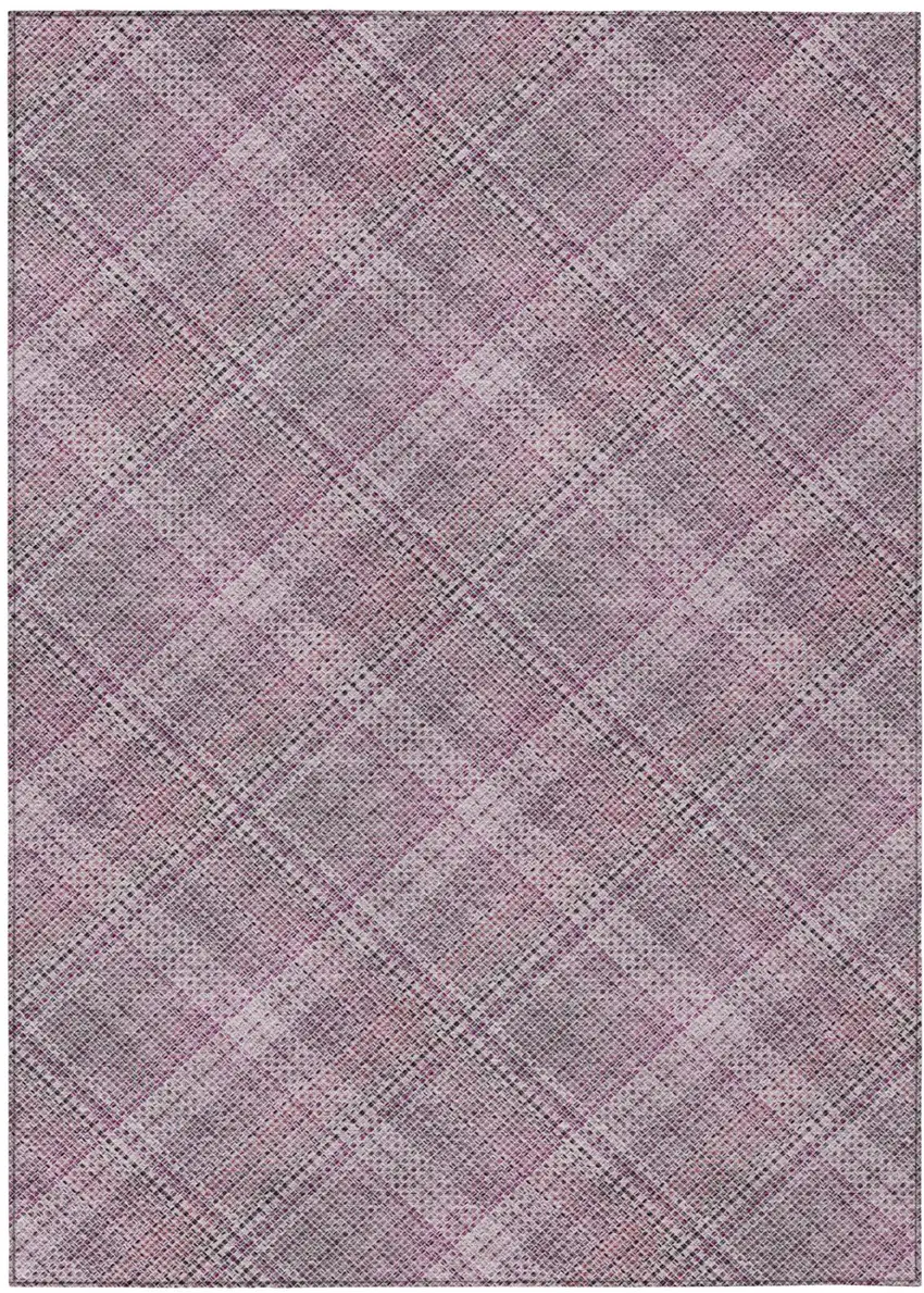 Pink And Blush Plaid Washable Indoor Outdoor Area Rug Photo 3