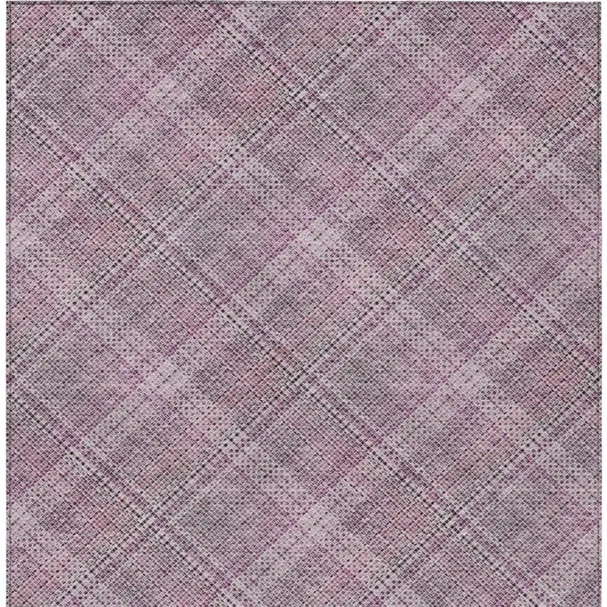 Pink And Blush Plaid Washable Indoor Outdoor Area Rug Photo 8