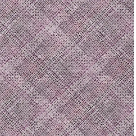 Pink And Blush Plaid Washable Indoor Outdoor Area Rug Photo 5