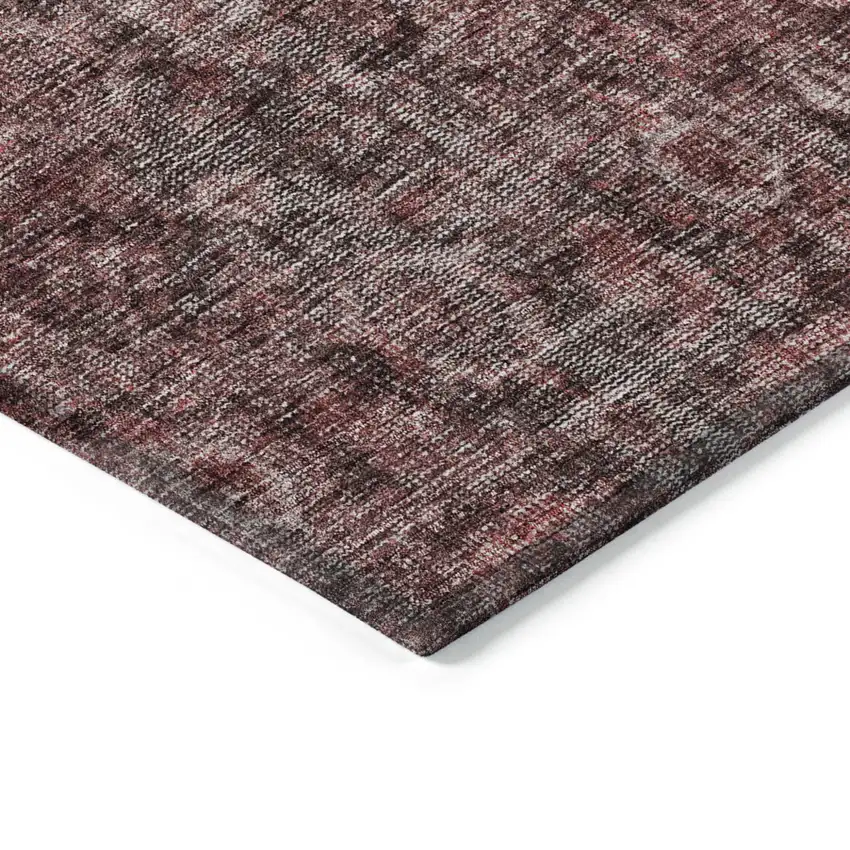 Pink And Brick Red Damask Washable Indoor Outdoor Area Rug Photo 4