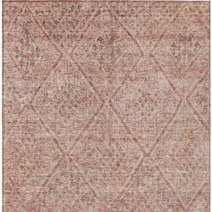 Photo of Pink And Brown Moroccan Washable Indoor Outdoor Area Rug
