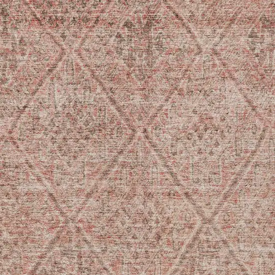 Pink And Brown Moroccan Washable Indoor Outdoor Area Rug Photo 5